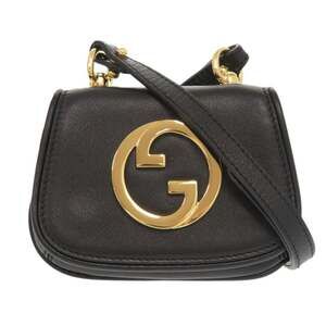 GUCCI Authentic Black Leather Shoulder Bag